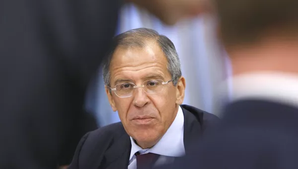 Министр иностранных дел РФ Сергей Лавров на заседании президиума правительства России. 2008 год