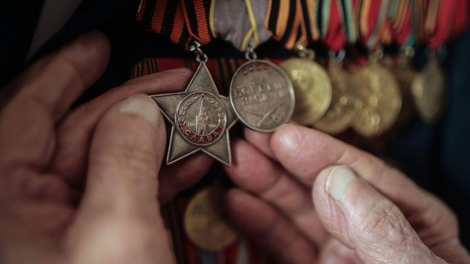 Медали и ордена. Архивное фото - РИА Новости, 1920, 05.05.2023