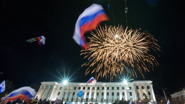 Празднование годовщины Крымской весны в Крыму Празднование годовщины Крымской весны в Крыму