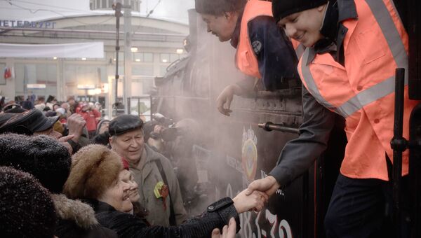 72-я годовщина со дня прибытия в Ленинград первого после прорыва блокады поезда