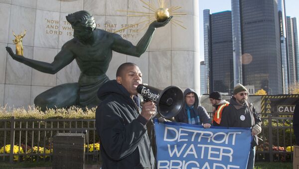 Акция жителей Детройта против массовых отключений воды