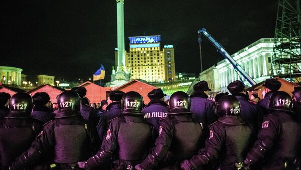 Спецподразделение Беркут на площади Независимости в Киеве. Архивное фото